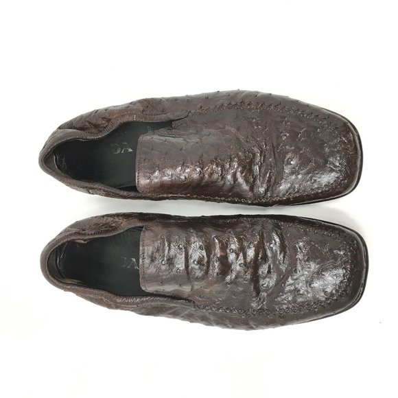 Prada Loafers Shoe Sz 7 UK/8 US Brown Full Ostrich main image 5